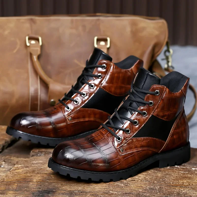 Rendell | Crocodile Leather Boots