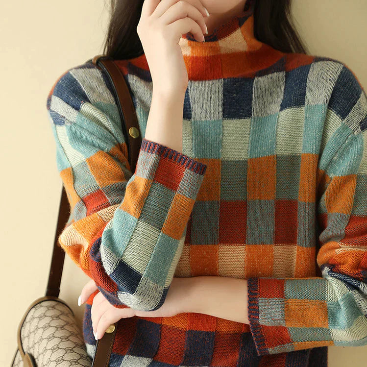 Kashmir Couture Patchwork Turtleneck